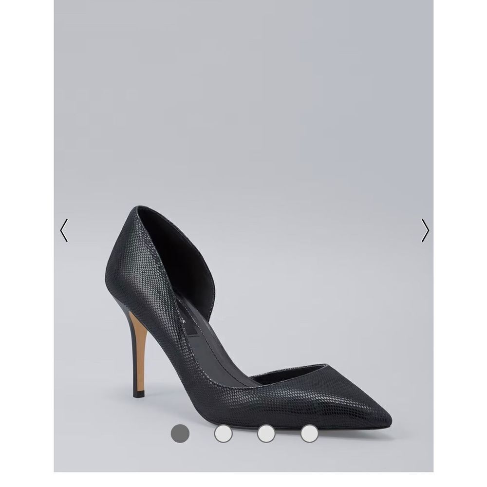 White House  Black Market Ella Lizard Embossed D’orsay Pumps / Black/Size 9M - Picture 4 of 15